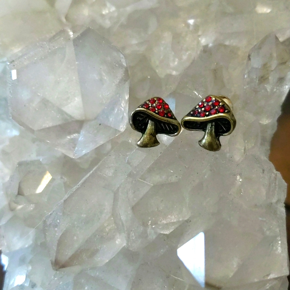 Sweetest little mushroom studs, NWT